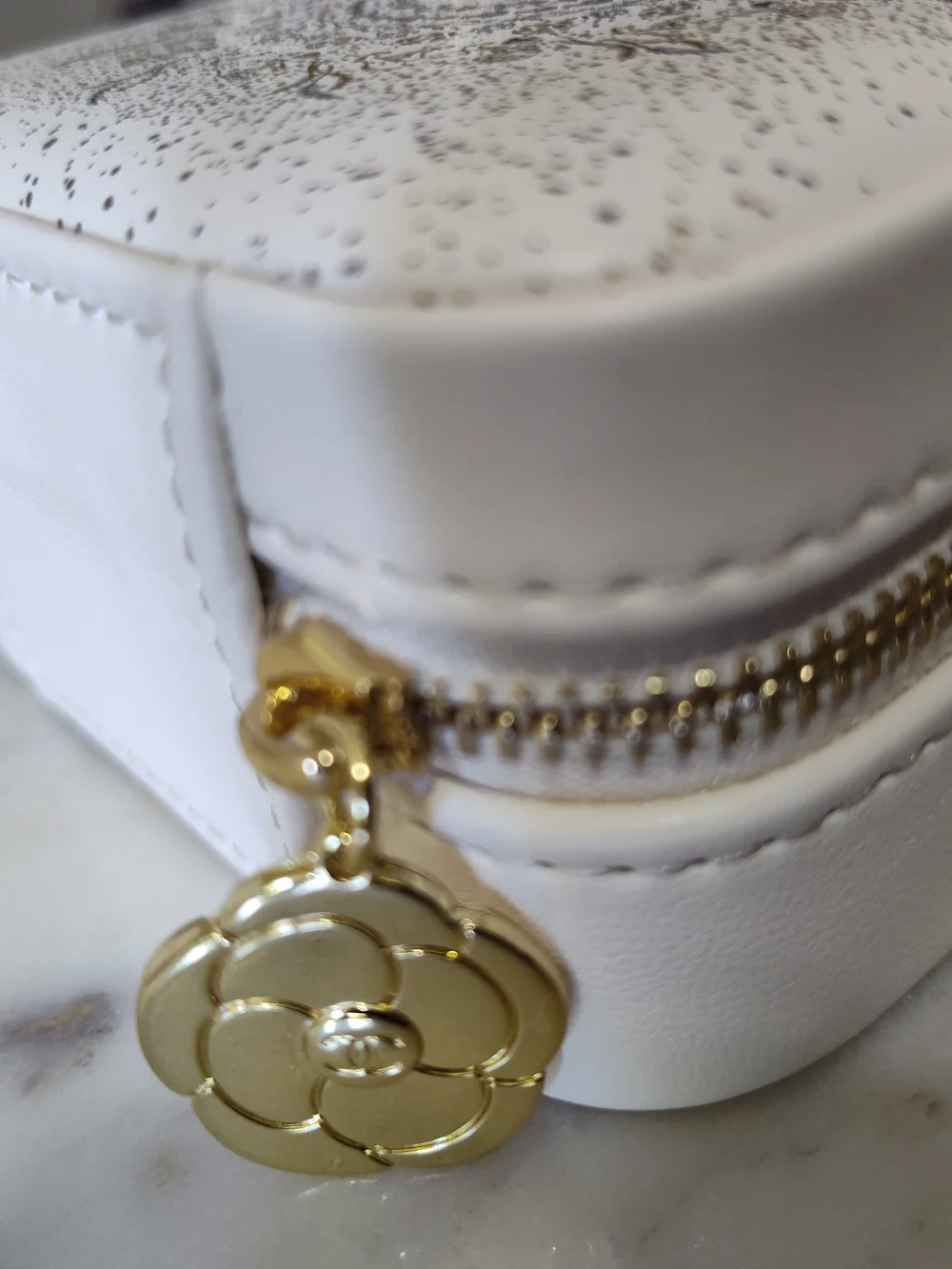 CHANEL Ivory Blue Gold Beauty Celestial Jewelry Travel Case Vanity Organizer NIB